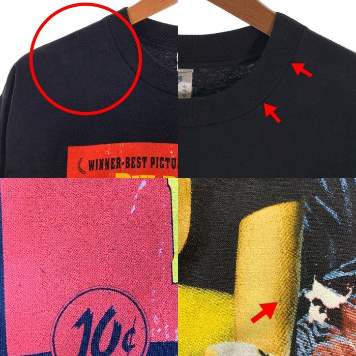 90's PULP FICTION パルプフィクション プリントTシャツ ブラック USA製 ウィンターランド 袖裾シングル Size L 福生店