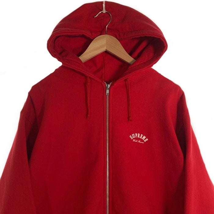 SUPREME シュプリーム アーチロゴ ジップアップ フーディー パーカー レッド カナダ製 オールド Size XL 福生店