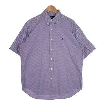 Polo by Ralph Lauren ポロラルフローレン BLAKE ボタンダウン ギンガムチェック 半袖シャツ ブルー Size L 福生店