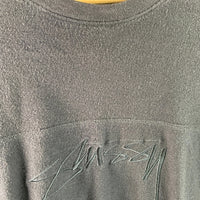STUSSY ステューシー Reverse Terry Football 刺繡ロゴ フットボールTシャツ ブラック 1140005 Size XL 福生店