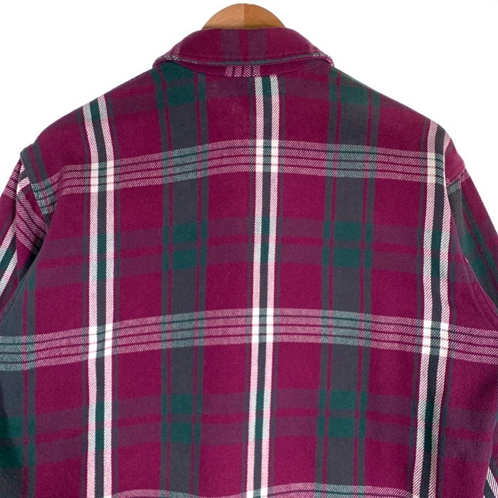 90's ST.JOHN’S BAY セントジョンズベイ チェック フランネルシャツ パープル グリーン USA製 Size M 福生店