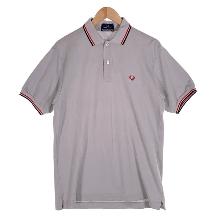 FRED PERRY フレッドペリー Tip Line Polo 半袖ポロシャツ コットンピケ グレー FPP732 日本製 Size L 福生店