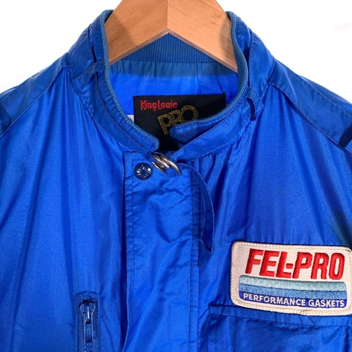 80's King Louie キングルイ PRO FIT FEL-PRO PERFORMANCE GASKETS ジップアップ ナイロン ジャケット ブルー Size S 福生店