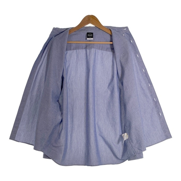 F.C.R.B. F.C.Real Bristol エフシーレアルブリストル COOLMAX EMBLEM BIG Ｂ.D. SHIRT 長袖 ボタンダウン シャツ ブルー FCRB-222079 Size XL 福生店