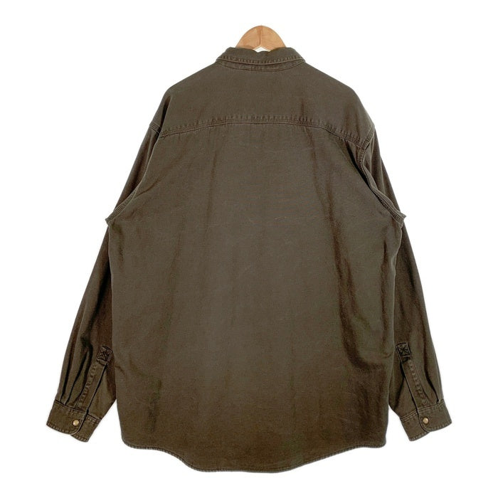 L.L.Bean エルエルビーン ダック地 シャツジャケット 裏地フランネル カーキ カナダ製 Size XL 福生店