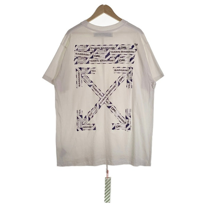 OFF-WHITE オフホワイト AORPORT TAPE S/S OVER TEE オーバーサイズ プリントTシャツ ホワイト OMAA038S20185003 Size S 福生店