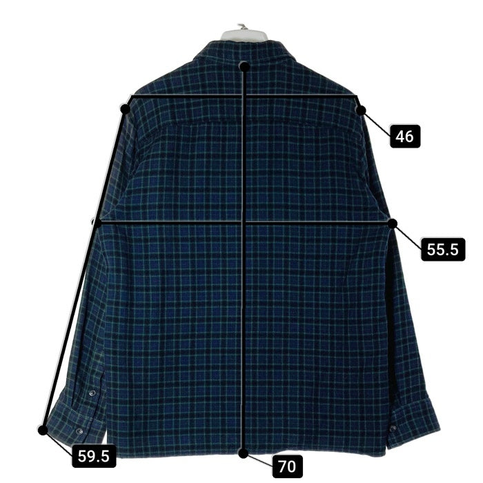 A.P.C. アーペーセー チェック コットン長袖シャツ ネイビー×グリーン sizeS 瑞穂店