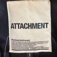 Attachment アタッチメント 中綿 フーデットジャケット リアルファー ブラック size1 瑞穂店