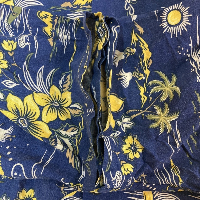 CHAPS RALPH LAUREN チャップス ラルフローレン レーヨン リネン オープンカラーシャツ ネイビー 半袖 アロハ Size L 瑞穂店