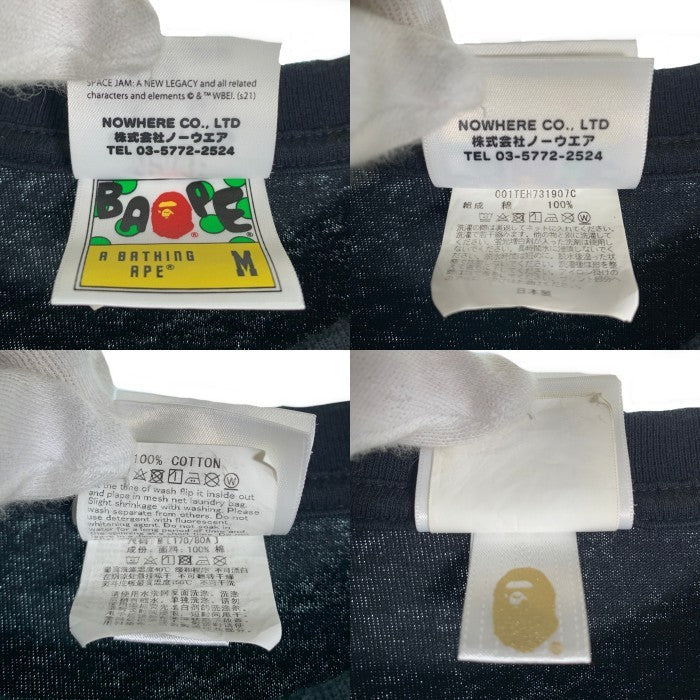 A BATHING APE アベイシングエイプ SPACE JAM スペースジャム A NEW LEGACY TUNE SQUAD プリントTシャツ ブラック 001TEH731907C Size M 福生店