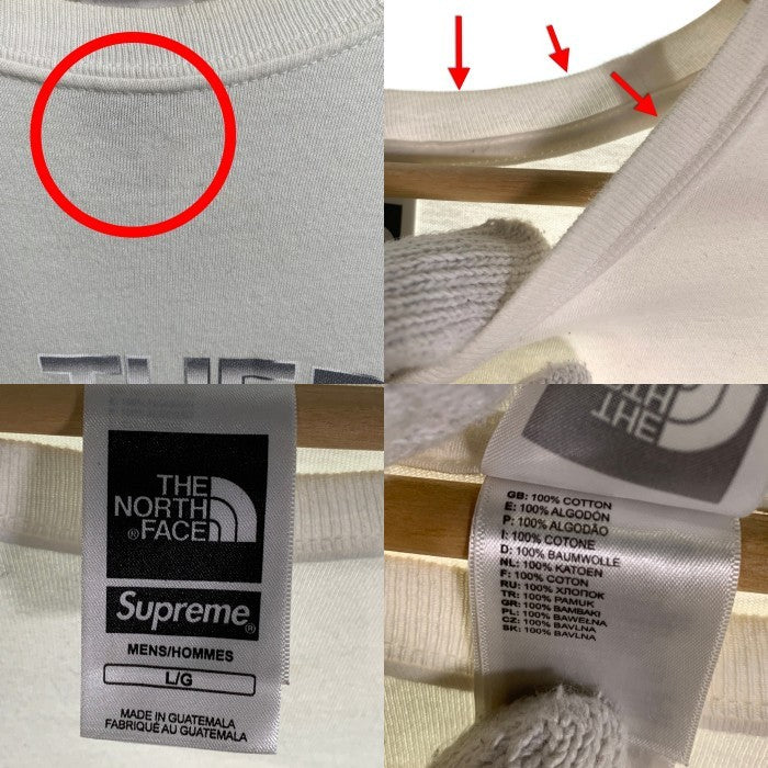 SUPREME シュプリーム 18SS THE NORTH FACE ノースフェイス Metallic Logo Tee メタリックロゴTシャツ ホワイト 並行品 Size L 福生店