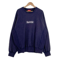 SUPREME シュプリーム 25SS Washed Box Logo Crewneck ウォッシュドボックスロゴクルーネックスウェットトレーナー ネイビー Size XL 福生店