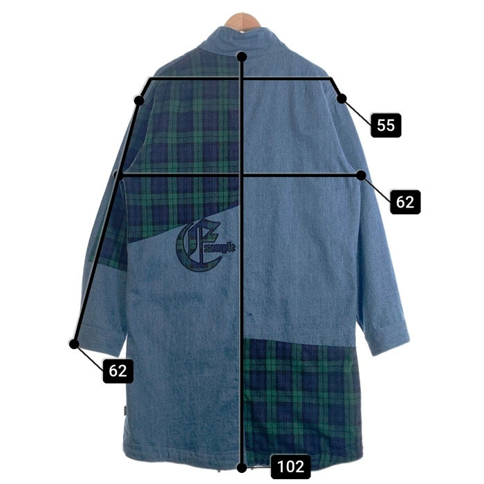 EXAMPLE エグザンプル E-51 DENIM MOD COAT デニム モッズコート ライトブルー Size XL 福生店