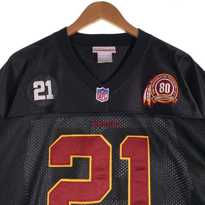Mitchell & Ness ミッチェルアンドネス NFL Washington Redskins ワシントン レッドスキンズ 半袖 フッドボール シャツ ジャージ ブラック レッド イエロー ホワイト USA製 Size 52 福生店