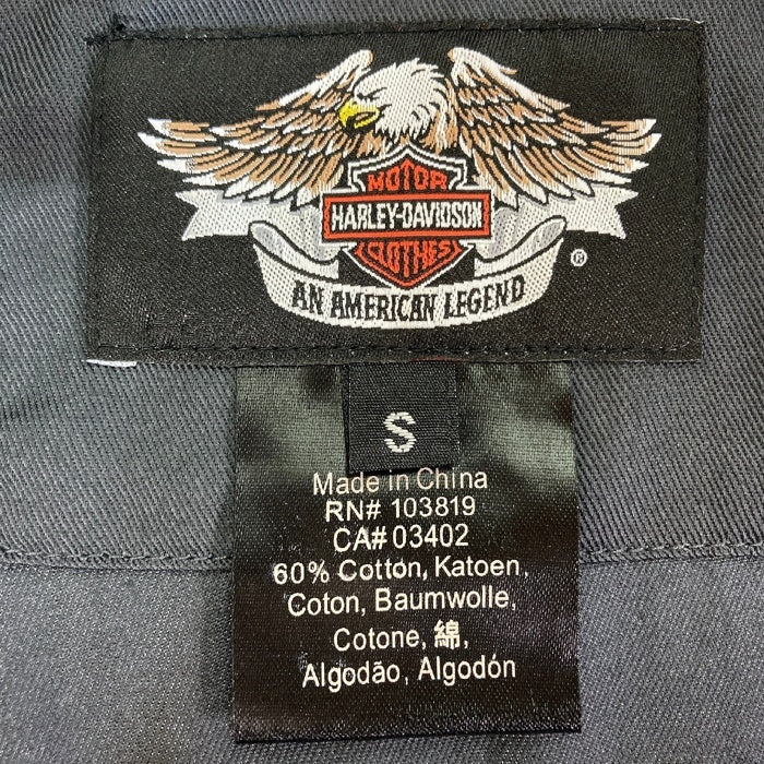 HARLEY DAVIDSON ハーレーダビッドソン スカル刺繍 半袖シャツ グレー sizeS 瑞穂店