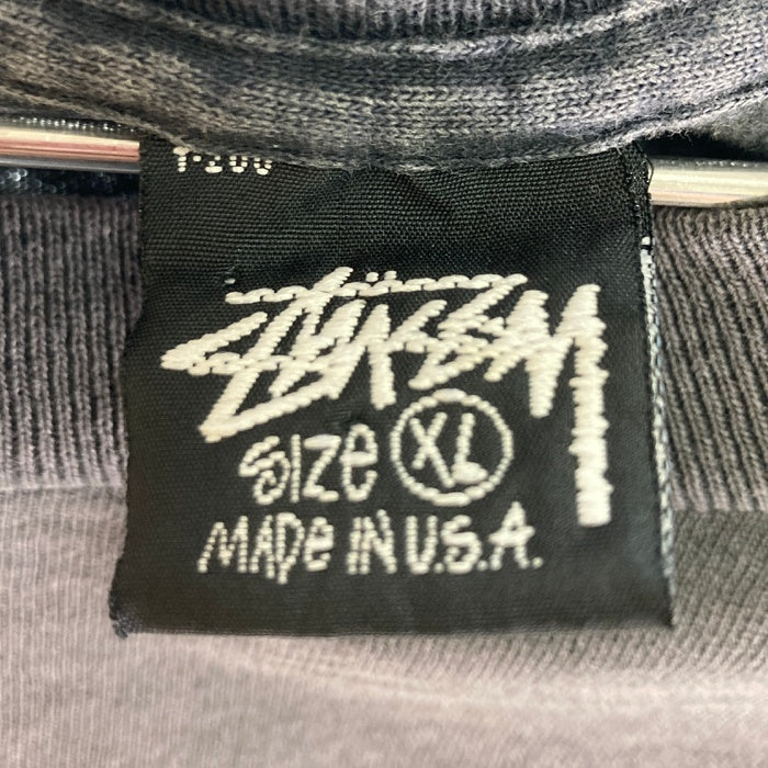 STUSSY ステューシー オールド 黒タグ スカル フラワー 両面プリント Tシャツ ブラック sizeXL 瑞穂店