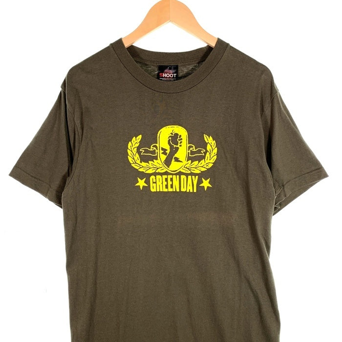 00's GREEN DAY グリーンデイ American Idiot プリントTシャツ オリーブ SHOOT Size L 福生店