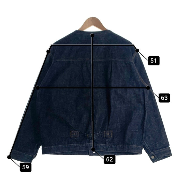 CALEE キャリー 1st TYPE NO COLLAR DENIM JACKET ノーカラー デニムジャケット インディゴ Size L 福生店