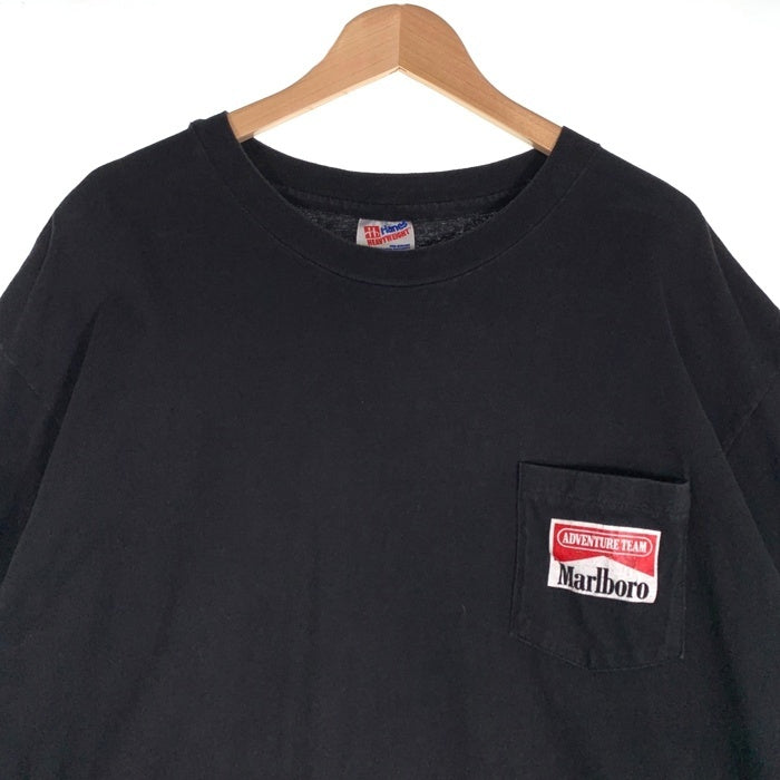 90's Malboro マルボロ コヨーテバックプリント ポケットTシャツ ブラック Hanes USA製 Size XL 福生店