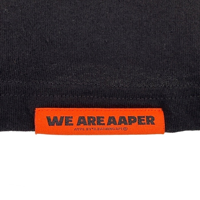 AAPE エーエイプ "AAPER UNVS ALDO" TEE プリント ワッペン Tシャツ ブラック AAPTEM1494XXM Size M 福生店
