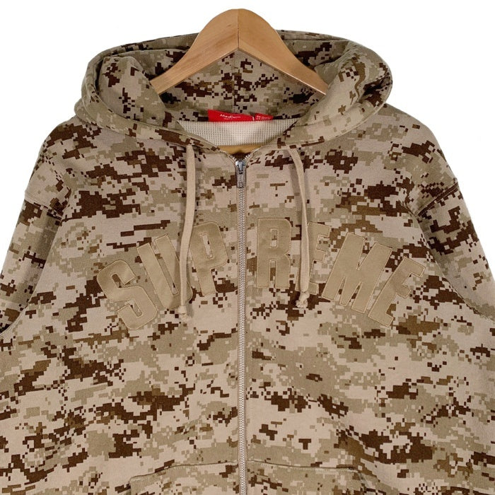 SUPREME シュプリーム 17AW Arc Logo Thermal Zip Up Sweatshirt アーチロゴ サーマルジップアップ スウェットパーカー Tan Digi Camo タン デジカモ Size M 福生店