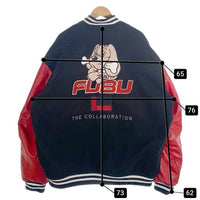 FUBU フブ GALFY ガルフィー ワッペン スタジャン 袖フェイクレザー 中綿 レッド ブラック Size XL 福生店