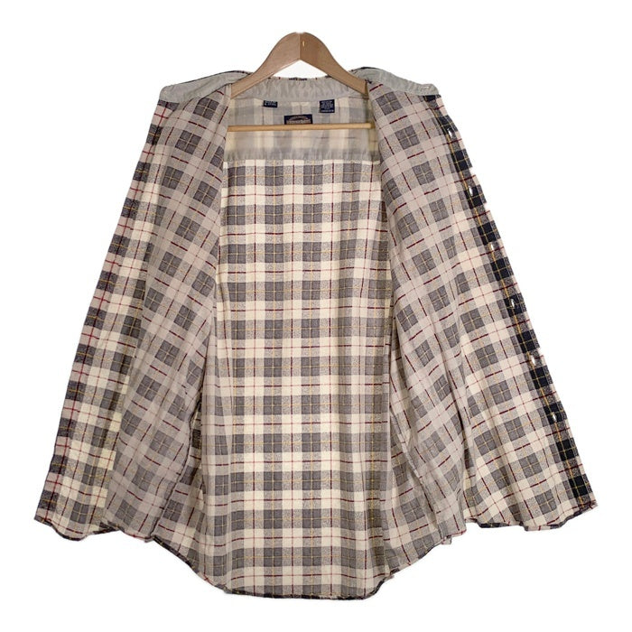 80's TOWNCRAFT タウンクラフト フランネルチェックシャツ コットン ホワイト ネイビー Size XL-R 福生店