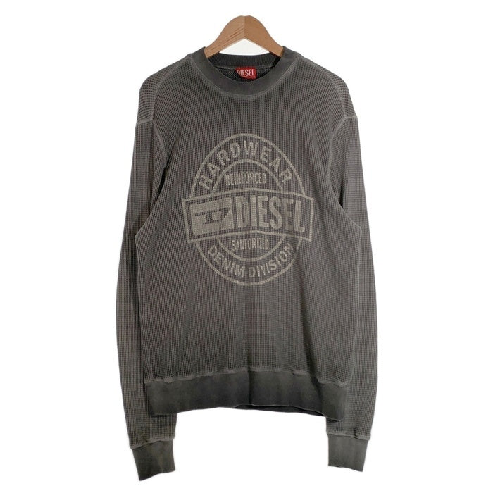 DIESEL ディーゼル S-GINAFY プリントサーマルカットソー ワッフル グレー ガーメントダイ A11253 Size L 福生店