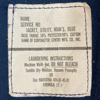 US NAVY アメリカ海軍 JACKET UTILITY MAN'S BLUE IDEALジップ ユーティリティ ワークジャケット ネイビー 瑞穂店