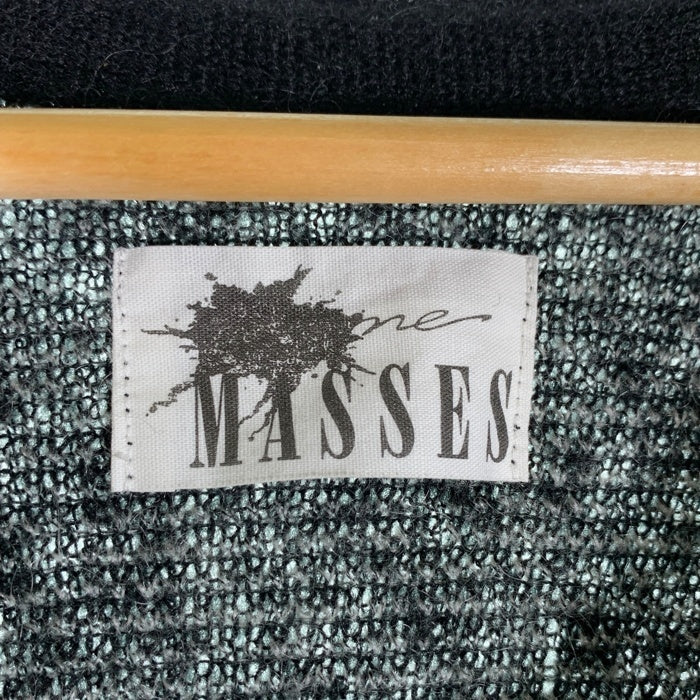 MASSES マシス アーガイル ウールニットカーディガン アクリル ナイロン ブラック グレー Size M 福生店