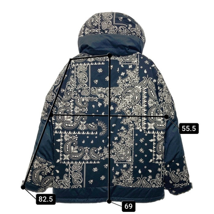 FIRST DOWN ファーストダウン 203-1501 ペイズリー柄 ダウンジャケット ブラック sizeS 瑞穂店