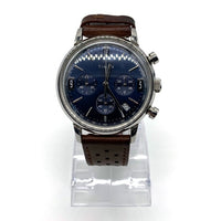 TIMEX タイメックス メンズ マーリン クロノグラフ ウォッチ 腕時計 ブルー文字盤 ブラウンレザーベルト TW2W10200 福生店