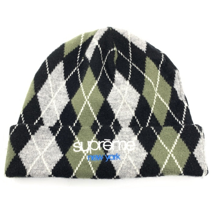 SUPREME シュプリーム 21AW Argyle Cashmere Beanie アーガイルカシミヤビーニー ニット帽 グレー オリーブ 福生店