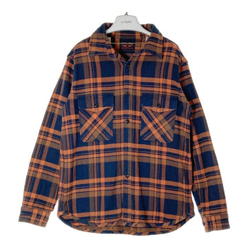 UES ウエス 猫目ボタン ヘビーネルシャツ ブラックxオレンジ size5 瑞穂店