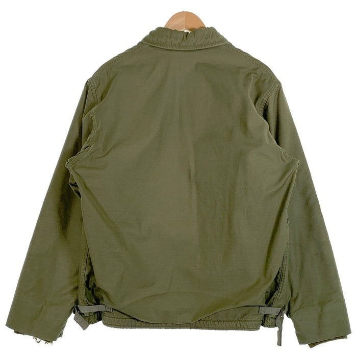 70's US NAVY 米海軍 A-2 デッキジャケット CONMARジッパー オリーブ Size XL相当 福生店