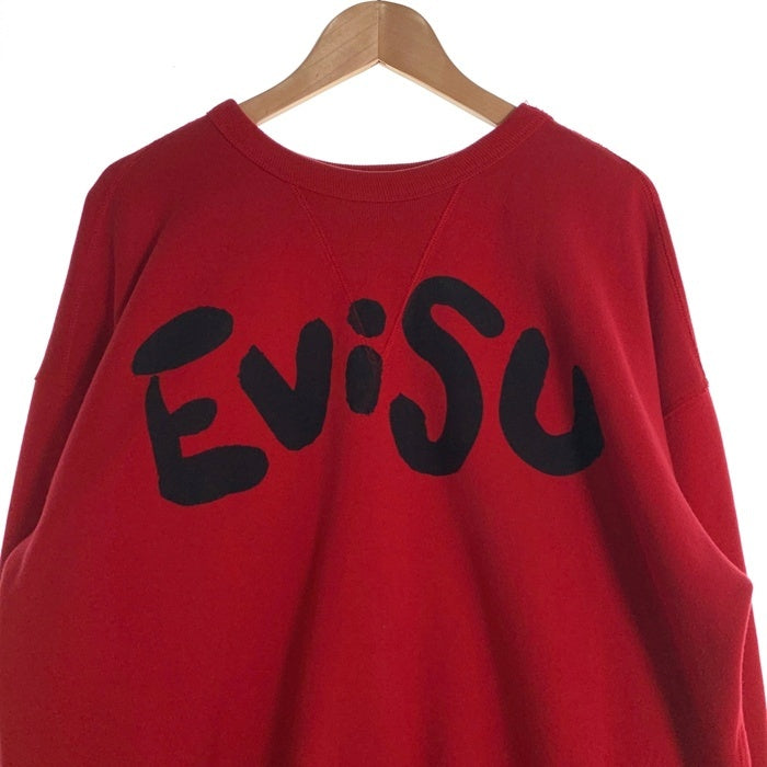 EVISU エヴィス コットン クルーネックスウェット レッド Size 44 福生店