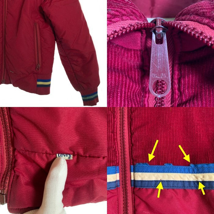 70`s Levi's リーバイス コーデュロイ切替 スキージャケット 中綿 バーガンディー TALON Size M 福生店