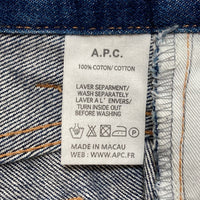 A.P.C. アーベーセー NEW STANDARD JEAN CLASSIQUE ボタンフライ テーパードデニムパンツ インディゴ Size 32 瑞穂店