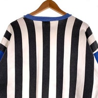 90's THE MAIN EVENT SPORTS BAR & GRILL Pontiac Silverdome シルバードーム スタジアム プリント クルーネックスウェットトレーナー ストライプ ホワイト ブルー USA製 Size M 福生店