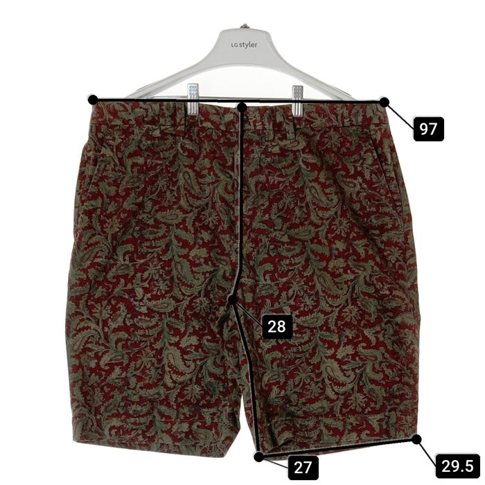 Polo Ralph Lauren ポロラルフローレン ペイズリー柄 ノータック ショートパンツ ボルドー size36 瑞穂店