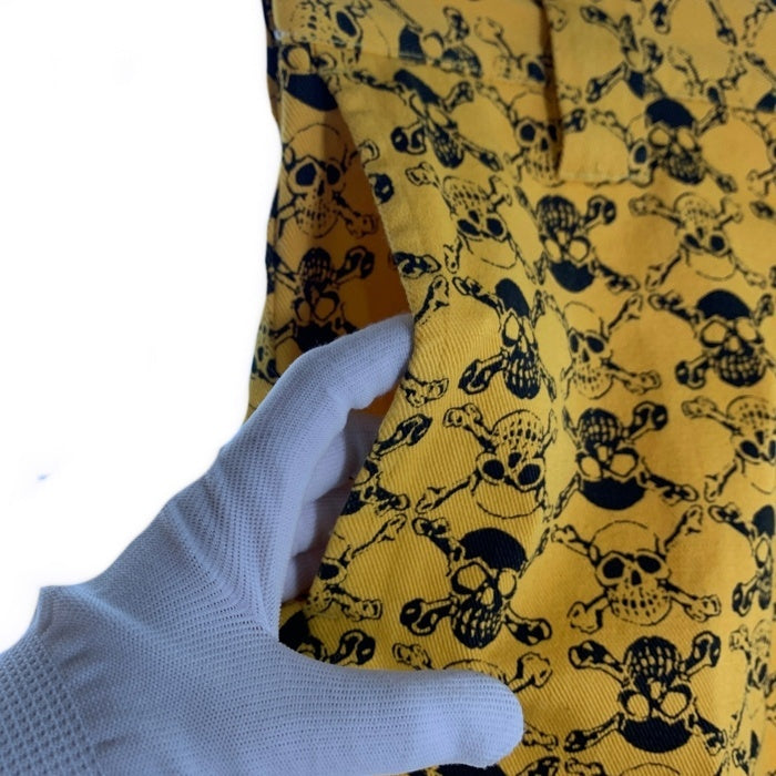 LIFE`S A BEACH ライフズアビーチ 復刻 スカルボーンプリント ワークパンツ イエロー Size L 福生店