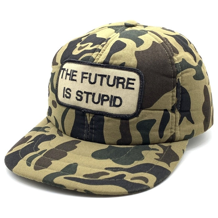 90's Jenny Holzer ジェニー・ホルツァー THE FUTURE IS STUPID ワッペン カモフラージュ 中綿キャップ イヤーフラップ タグなし 福生店