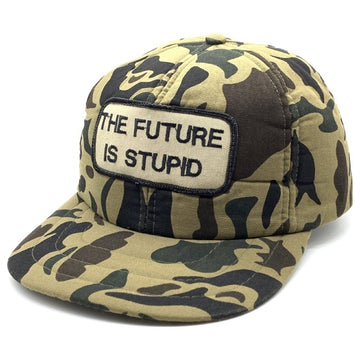 90's Jenny Holzer ジェニー・ホルツァー THE FUTURE IS STUPID ワッペン カモフラージュ 中綿キャップ イヤーフラップ タグなし 福生店