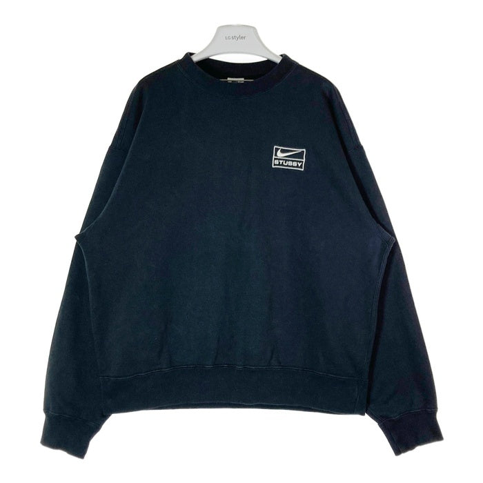 STUSSY×NIKE Washed Fleece Crew ステューシー ナイキ ウォッシュドフリーフクルー トレーナー do5310-010 ブラック sizeM 瑞穂店