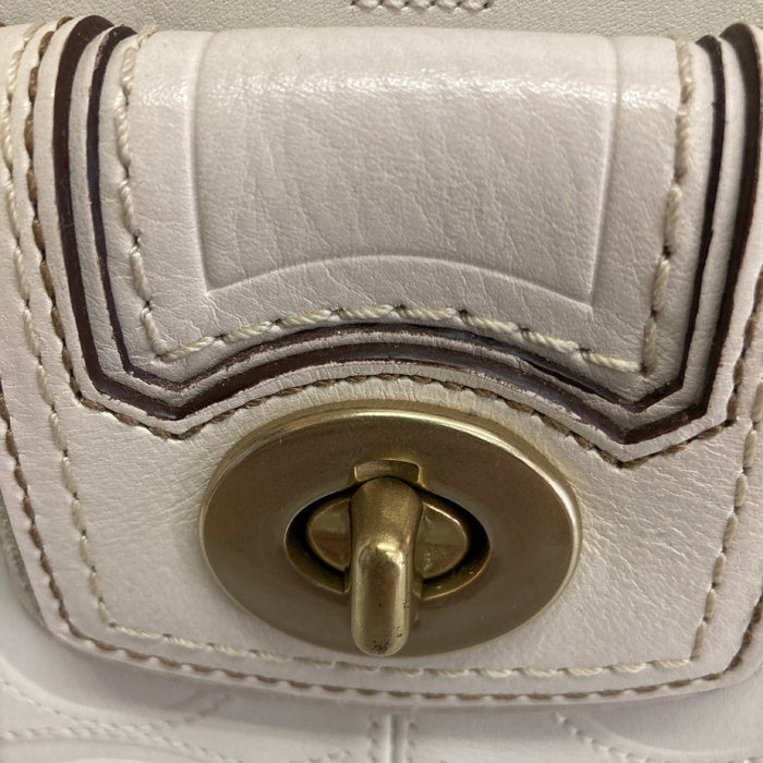 COACH コーチ 11639 ハンドバッグ シグネチャー ターンロック レザー ホワイト 瑞穂店