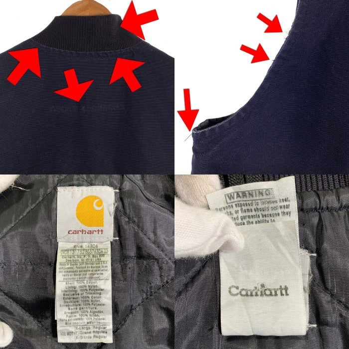 Carhartt カーハート Duck Vest ダックベスト ネイビー 中綿 メキシコ製 V02 MDT Size XL-R 福生店