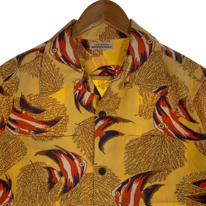 WAREHOUSE ウエアハウス オープンカラーシャツ コットン アロハ イエロー Size S 福生店
