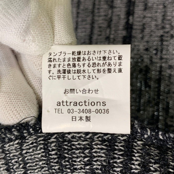 Attractions アトラクションズ ウール アクリル ニットカーディガン ブラック Size 38 福生店