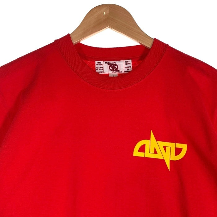 Dagda Leathers ダグダレザーズ プリントTシャツ 袖刺繡 レッド 旧マッコイ 滝沢氏 Size S 福生店