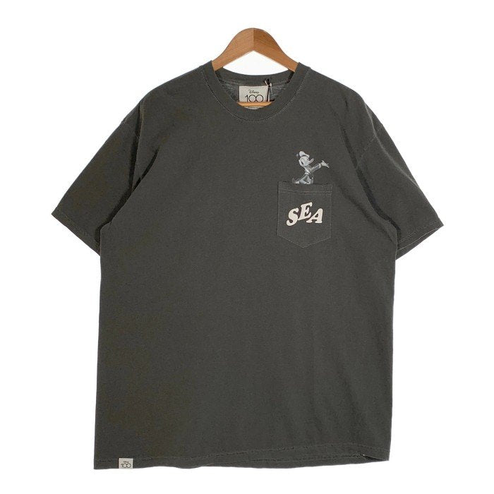 WIND AND SEA ウィンダンシー DONALD DUCK POCKET TEE ドナルドダック ポケット Tシャツ チャコールグレー Size XL 福生店